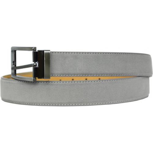 Giorgio Brutini Grey Genuine Suede Leather Belt